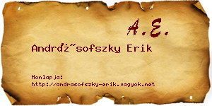 Andrásofszky Erik névjegykártya